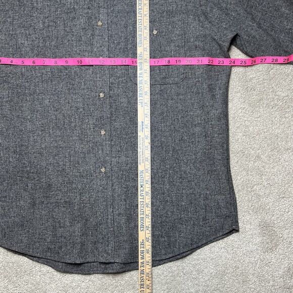 Vintage Pendleton Pure Virgin Wool  Button Up Shirt Men's Large Gray Long Sleeve - Picture 8 of 10
